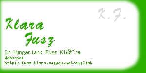 klara fusz business card